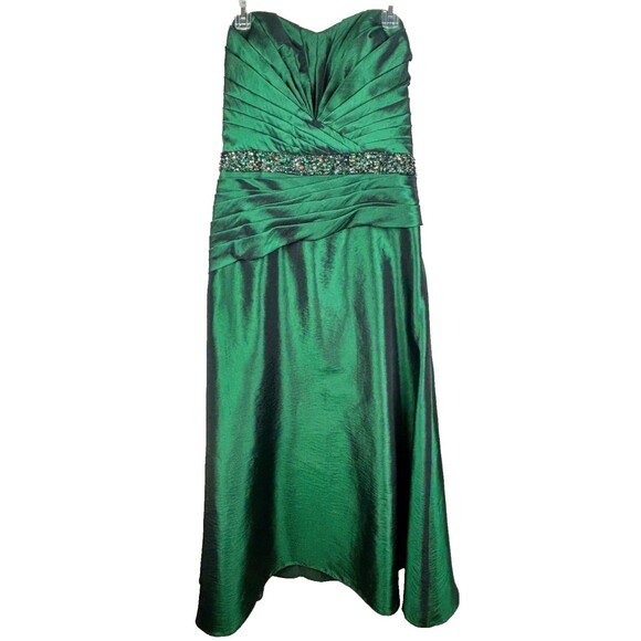 Alyce Designs Strapless Formal Prom Dress Sweetheart Beaded Gown Emerald Green - Picture 1 of 16